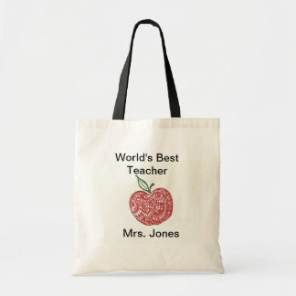 Apple vermelho Doodle bolsa do professor do mundo