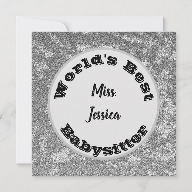 Apreciação da Babysitter Marbled Silver Obrigado (Frente)