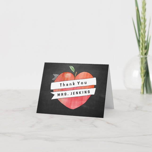 Apreciação de Professora Apple Heart Cartões de ag (Frente)