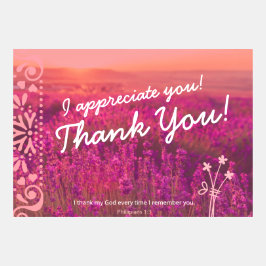 Apreciação e Obrigados com Campo Flor