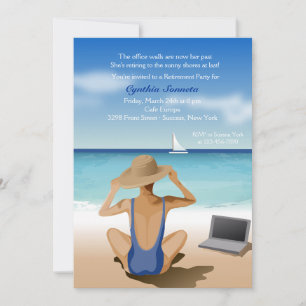 Apreciando o convite de festas da aposentadoria da