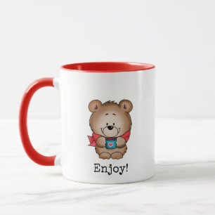 Aprecie - o urso bonito em uma caneca