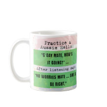 Aprenda a caneca de café engraçada do linguajo aus