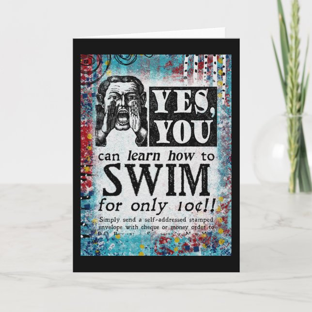 Aprenda À Natação - Anúncio Vintage Engraçado (Frente)