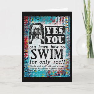 Aprenda À Natação - Anúncio Vintage Engraçado