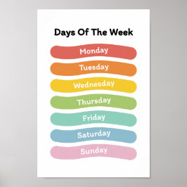 Aprender dias da Poster da semana