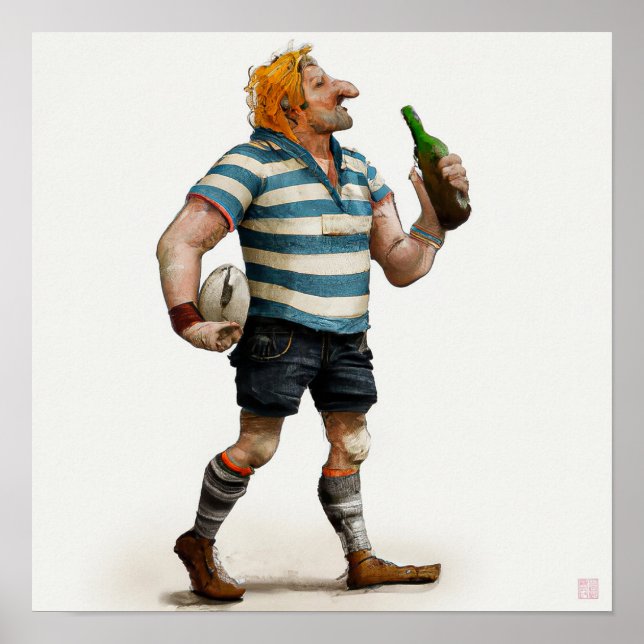 Après Rugby - Impressão de pintura de Rugby (Frente)