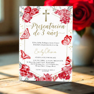 Apresentação 3 años Espanhol Convite Borboleta