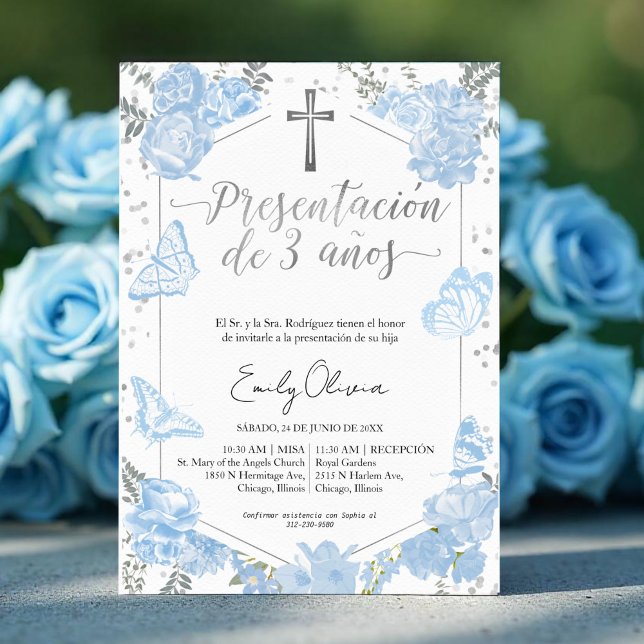 Apresentação 3 años Espanhol Convite Borboleta (Criador carregado)