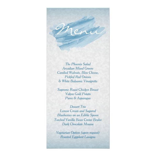 Apresentação da Cor de Água Azul Moderna - Menu (Frente)
