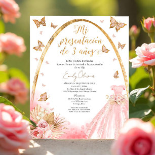 Apresentação de 3 Años Orçamento Convite espanhol