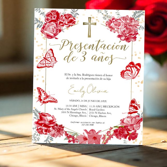 Apresentação de orçamento 3 años Convite espanhol (Criador carregado)