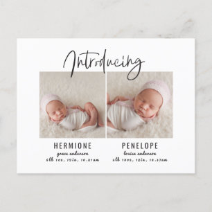 Apresentação do anúncio de dois nascimentos