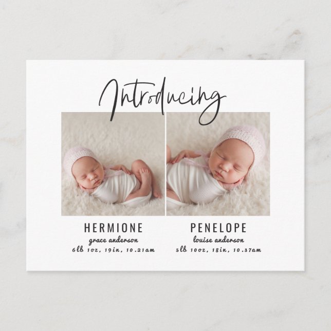 Apresentação do anúncio de dois nascimentos (Frente)