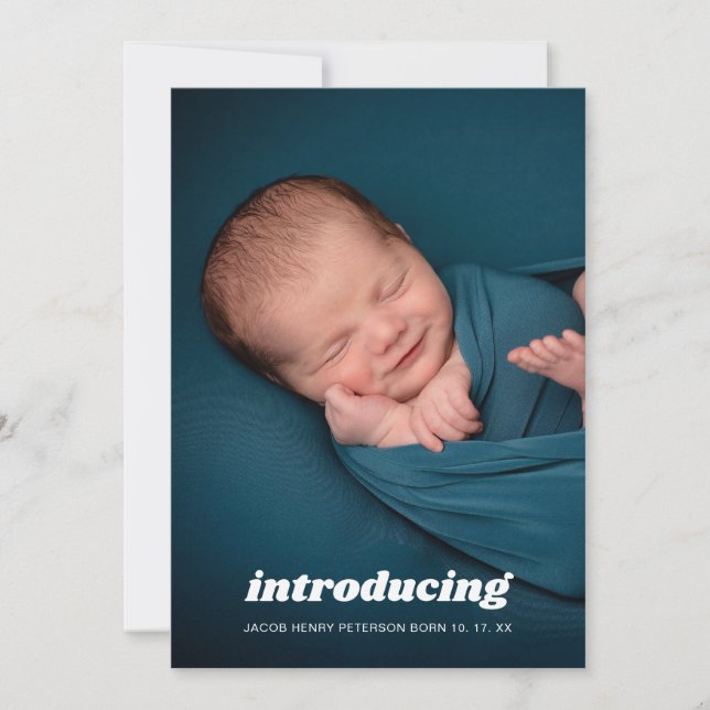 Apresentação do anúncio de nascimento do bebê foto (Frente)