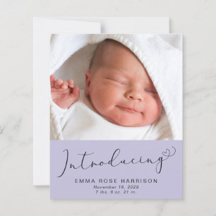 Apresentação do Anúncio de Nascimento Púrpura de F