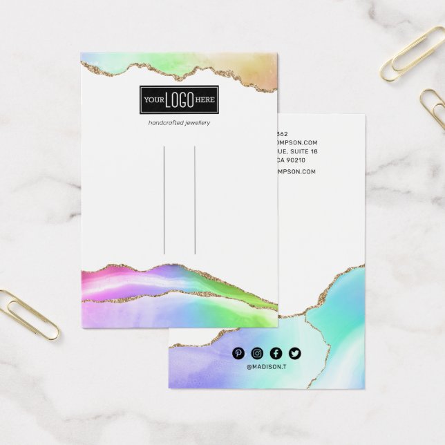 Apresentação do Clipe do Cabelo Agate do Arco-Íris (Escritótio)