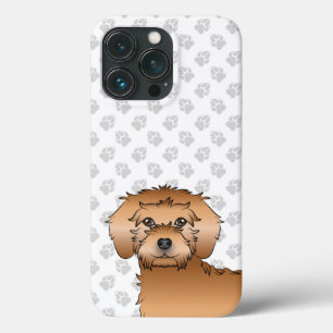 Apricot Mini Goldendoodle Cute Cartoon Cabeça de 