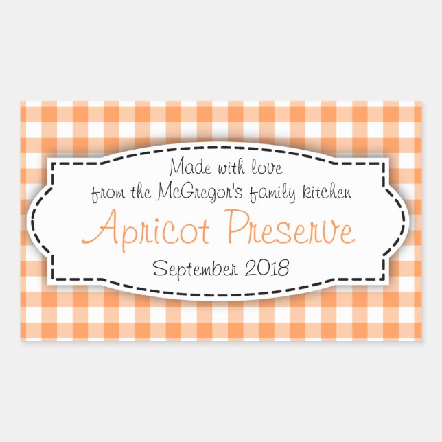 Apricot preserva etiqueta adesiva cor de laranja c (Frente)