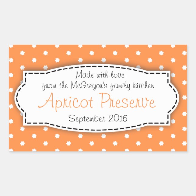 Apricot preserva etiqueta adesiva cor de laranja c (Frente)