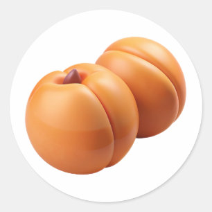 Apricots Plastic 3D - Etiqueta redonda brilhante