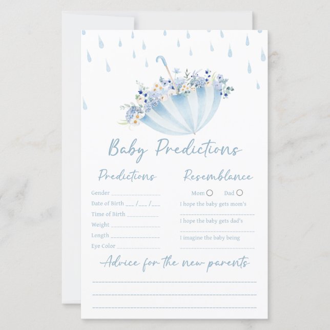 April Bring May Flowers Shower Predictions Game (Frente)