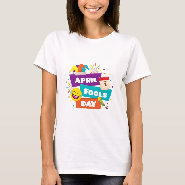 April Fools' Day Divertido - Design de Camisa Colo (Frente)