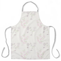 Apron Allover impressão Rosa Purple Water Lily For
