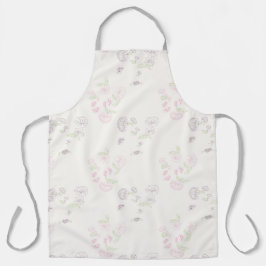 Apron Allover impressão Rosa Purple Water Lily For
