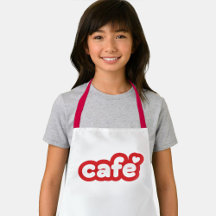 Apron de Crianças Vermelhas com "Café"