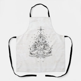Apron de Férias de Árvore do eterno | Linho Falso