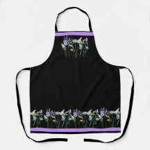 Apron de Impressão de flor selvagem simples - Roxo