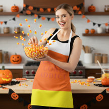 Apron Dia de as Bruxas engraçado Addito Candy Corn