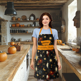 Apron do Dia das Bruxas Negro com Fantasmas, Estre