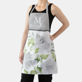Apron, flor de monograma floral de Cinzas