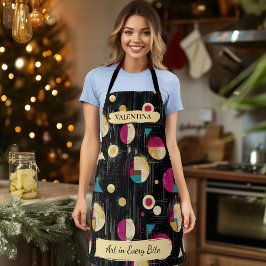 Apron Geométrico com abstrato Retro com Nome Perso