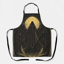 Apron Místico Sacerdoso Negro e Dourado