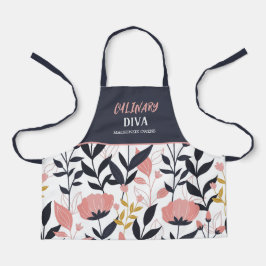 Apron para Crianças Florais Personalizadas de Verã