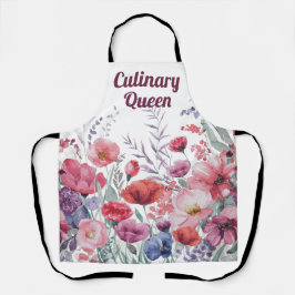 Apron Personalizado Floral de Cor de Água Moderna