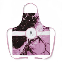 Apron preto e rosa monograma