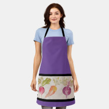 Apron - Rabanete De Aquarela, Cenoura, Beterraba