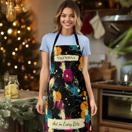 Apron Splatter de Pintura Negrito com Nome Persona