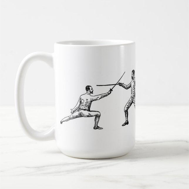 Apronte, cerque! Caneca de café do vintage (Esquerda)