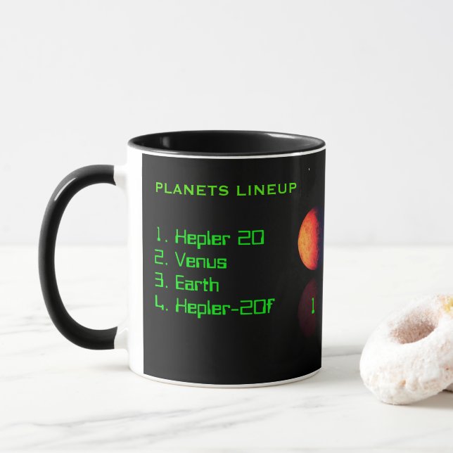 Aproximação de PLANETAS ilustra caneca de amostra (Com Donut)