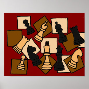AQ- poster do conselho de xadrez da arte abstracta