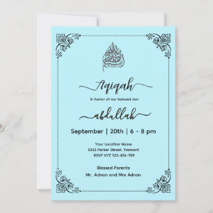 Aqeqah - Aqiqah, elegante moderno - Convite
