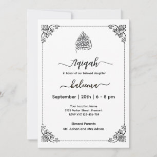 Aqeqah - Aqiqah, elegante moderno - Convite