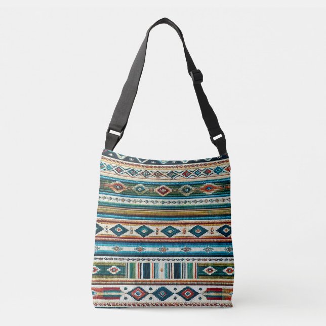 "AQUA" ADJUSTABLE TOTE - Mexican-Style Weave (Frente)