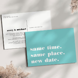 Aqua | Anúncio de Adiamento de Casamento Moderno