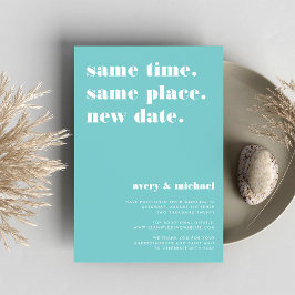 Aqua | Anúncio de adiamento de casamento moderno